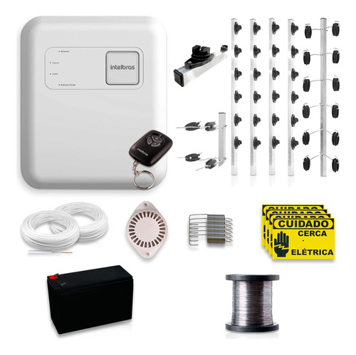 Kit Cerca Elétrica Intelbras Big Haste 40 Metros Aço Inox