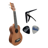 Ukulele Soprano Mahina 21k Tarraxa Blindade + Capotraste