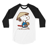 Playera Raglan 3/4 Snoopy Kon Peanuts