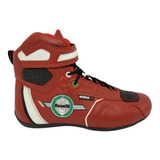 Bota Moto Ruta Facus B02 Benelli Roja Con Blanco