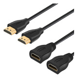 Cable De Extensión Hdmi 4k De 1 Pie (paquete De 2), Extensor