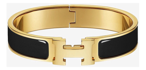 Bracelete Pulseira Insp. Hermes Dourado Preto