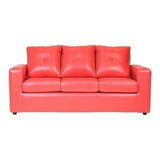 Sofá Emilia 3 Cuerpos Pu Rojo / Muebles América