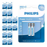 30 Pilhas Alcalinas Aaa 3a Palito Philips 15 Cart