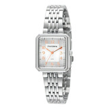 Relógio Mondaine Feminino Quadrado Analógico Prata 32358l0mvne2