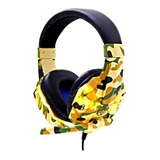 Auriculares Gamer Seisa Headset Led Camuflado Pc Microfono