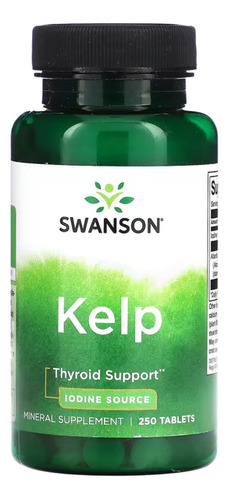 Swanson Kelp 225 Mcg 250 Tabs, Yodo, Apoyo Tiroides