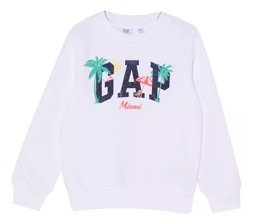 Buzo Gap Logo Sweatshirt Color Blanco Talla Xs