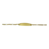 Pulsera Identidad Oro 18k 3x1 Grabado Bebé Niño 015p4 A6c