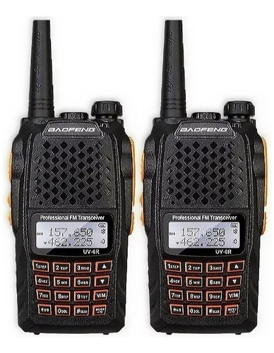 Kit 2 Rádio Comunicador Baofeng Uv-6r Ht Dual Band U/vhf Fm