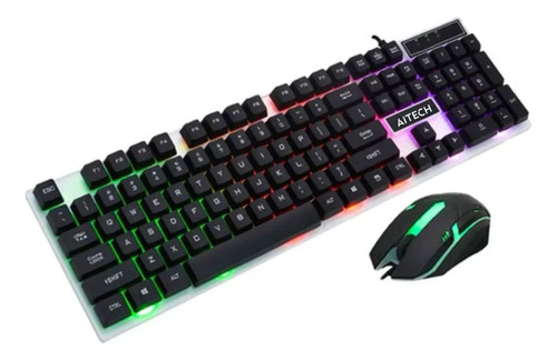 Kit Combo Gamer  Teclado Y Mouse Aitech Gg03 Luz Led