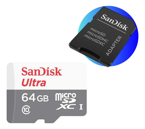 Cartão De Memória Sandisk Ultra 100mbs 64gb P/ Câmeras Wi-fi