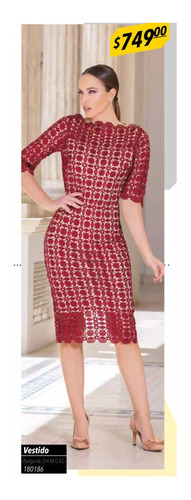 Vestido Rinna Bruni 180186 Burgundy ..outlet/saldos Mchn