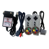 Kit Para Super Nintendo Fonte E Cabo Av E 2 Controles