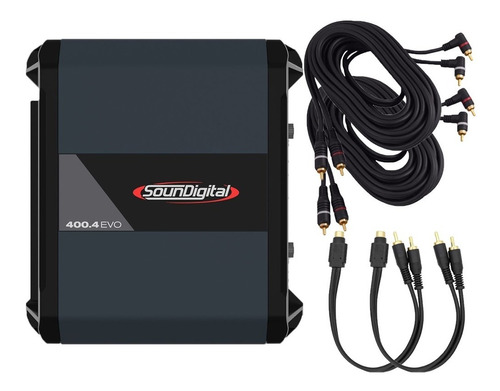 Kit Amplificador Módulo Sd400.4 Evo E Kit Instalação 2rca+2y