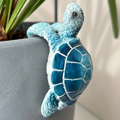 Adorno Colgante De Tortuga Marina Para Maceta De Resina Azul | Envío gratis