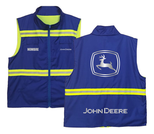 Chaleco Industrial John Deere Logo Estampado Reflejante