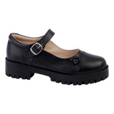 Fratello Zapato Escolar Color Negro Para Niña 1060