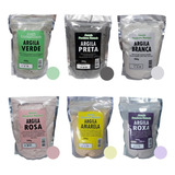 Argila Verde, Preta, Cinza, Rosa, Branca E Outras - 500g Tipo De Pele Amarela