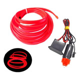 Hilo Led Neon Tablero Auto 3 Metros Rojo