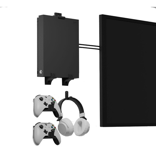 Base Soporte Consola Xbox One X De Pared + 2 Bases Control