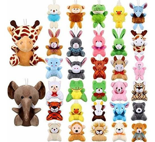 32 Piezas Mini Juguetes De Peluche De Animales Safari Juguet