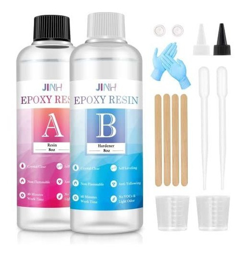 Kit De Resina Epoxi De 32 Oz, Kit De Resina Transparente Par