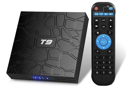 Caja De Tv Android 9.0 Negra, T9, 4 Gb De Y 32 Gb De Rom