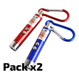  Pack X2 Mini Láser Llavero 3 En 1 Laser + Luz Led + Uv