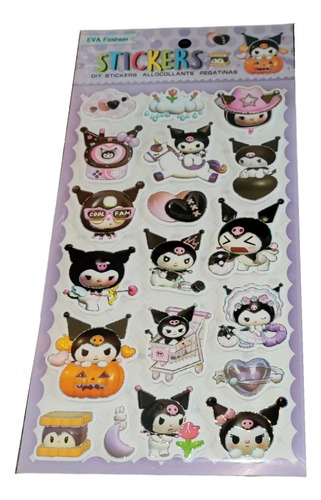 Stickers Acolchados Kuromi My Melody  Glitter Sanrio