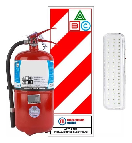 Matafuego Abc 5 Kg Eversafe Chapa Baliza Y Luz De Emergencia