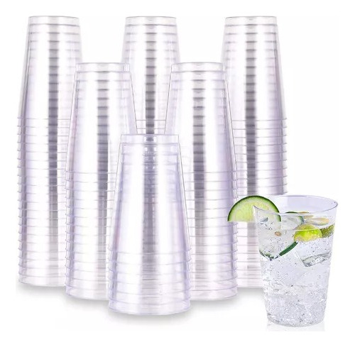 Pack 100 Vasos Desechables - 10oz 300cc - Plásticos Sin Tapa