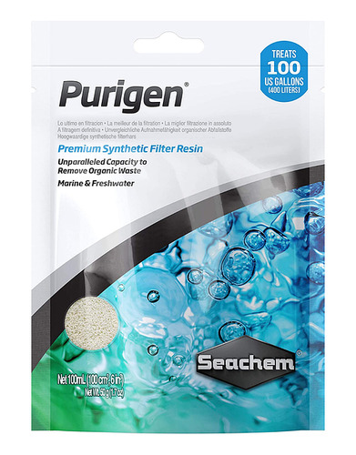 Seachem Purigen 100ml Original Trata Até 400 Litros De Água