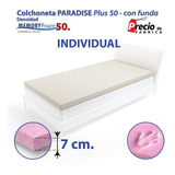 Colchoneta Memory Foam Gel 50kg De 7cm Individual Con Funda 