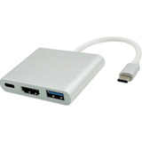 Adaptador Hub Thunderbolt Usb 3.1 Tipo C Hdmi 4k Mac 3 Em 1