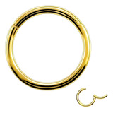 Aro Titanio Piercing Argolla Clicker Delgada Dorada 0.8mm 