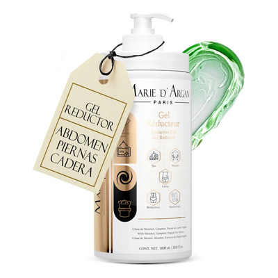 Gel Reductor 1000 ml | Gel Corporal con Alcanfor, Hiedra Europea y Alga Laminaria para Reafirmar, Reducir Medidas y Combatir Celulitis | Marie d'Argan | Meses sin interés