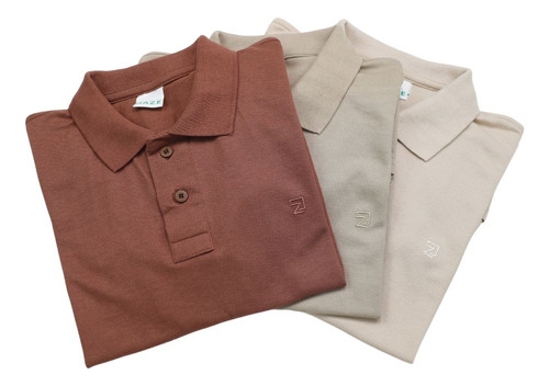 Kit 3 Camisas Masculinas Polo Piquet Casual Alta Qualidade