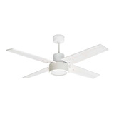 Ventilador Techo Moderno Blanco Madera Plafon Led Protalia