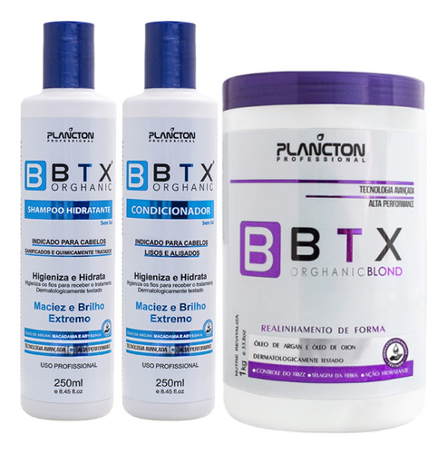  Btx Matizador Platinum 1kg Plancton Shampo Condicionador