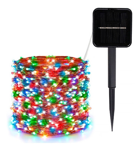 Luces Serie Solar Exterior Fiesta Navidad Tira 20 Metros