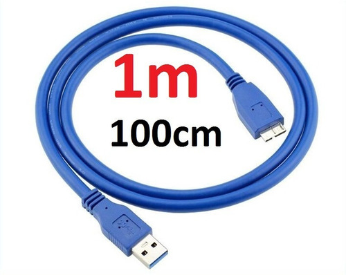 Cable Usb 3.0 Para Disco Duro Externo De 1 Metro Wi66 Color Azul