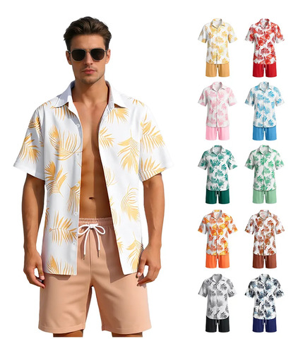 Elegante Conjunto De Camisa Casual Hawaiana De Playa | MercadoLibre