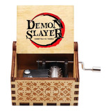 Caja Musical Demon Slayer Tema Madera Cafe Detalle