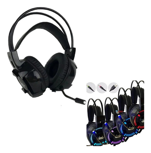 Fone Headset Gamer Pro 7.1 Canais Fones Rubber Usb Led Rgb