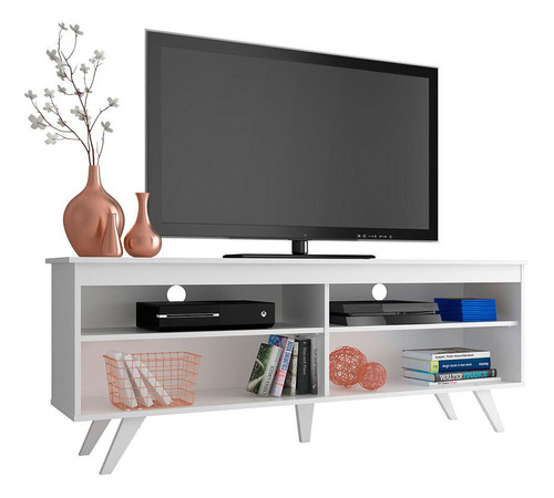 Mueble Para Tv Madesa Udine Con Pies Hasta 65'' Blanco