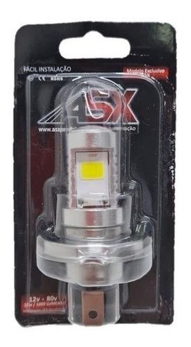 Super Led Asx H4 Para Moto 1000 Lumens Encaixe Original