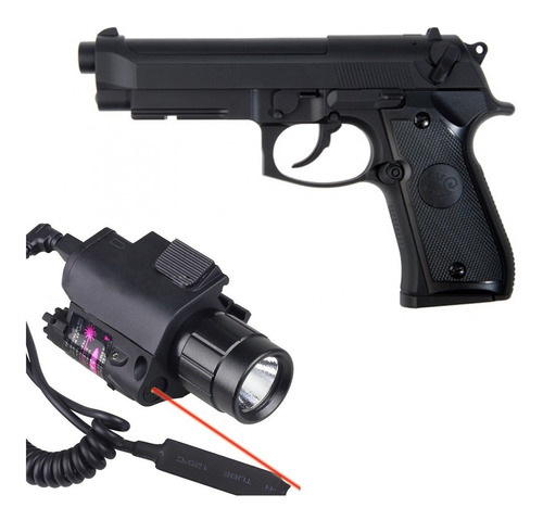 Pistola Stinger Polimero P92 +laser Rojo Linterna Outdoor