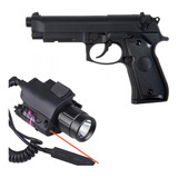 Pistola Stinger Polimero P92 +laser Rojo Linterna Outdoor
