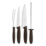 Set De Cuchillos Tramontina Kit Churrasco 4 Pieza Para Asado